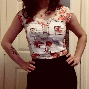 Floral “23” Crop Top